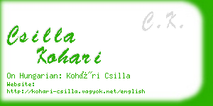 csilla kohari business card